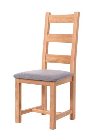 Eichenstuhl Ladder Back grauer Stoff