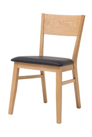 Holz-Esszimmerstuhl Mika schwarz Kunstleder