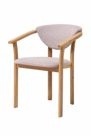 Holzstuhl Alexis mit Armlehnen beige Stoff
