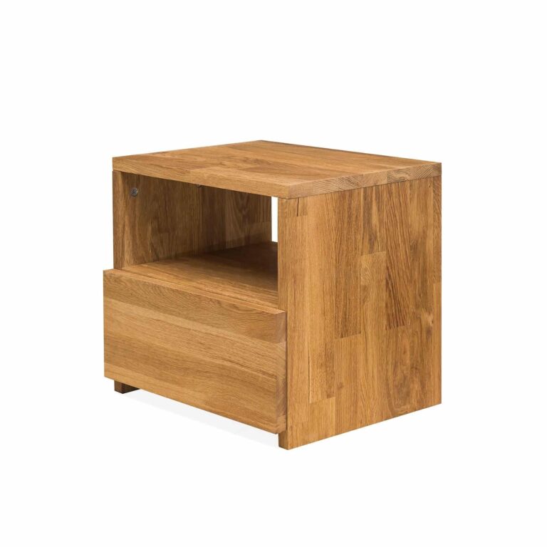 Der Nachttisch Montana aus Holz ist der perfekte Begleiter für Ihre abendlichen und morgendlichen Rituale. Mit seinem eleganten Design und seiner hochwertigen Verarbeitung wird er zu einem unverzichtbaren Bestandteil Ihres Interieurs.