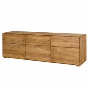 Das einzigartige Design der Kombo Kommode aus massivem Fernsehmaterial zeichnet sich durch eine schöne, natürliche Maserung aus, zu der auch die Äste des Holzes gehören, die jedem Stück einen einzigartigen Look verleihen.