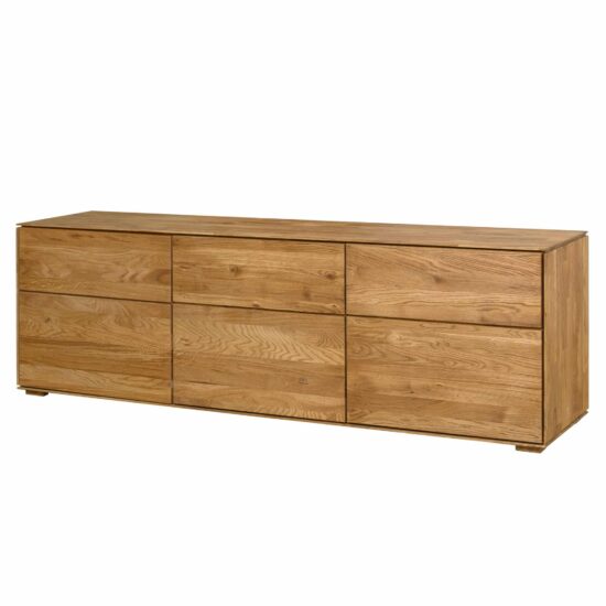 Das einzigartige Design der Kombo Kommode aus massivem Fernsehmaterial zeichnet sich durch eine schöne, natürliche Maserung aus, zu der auch die Äste des Holzes gehören, die jedem Stück einen einzigartigen Look verleihen.