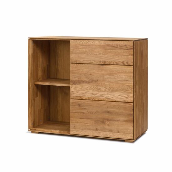 Die Kommode aus Eiche Kombo 2 in eleganter und moderner Verarbeitung bringt einen Hauch von Raffinesse und Einzigartigkeit in Ihre Einrichtung.