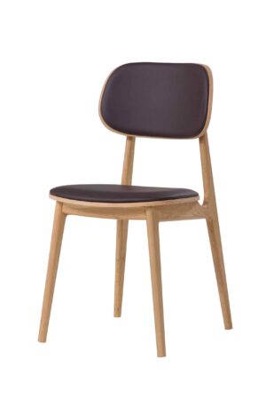 Holzstuhl Verde Kunstleder braun