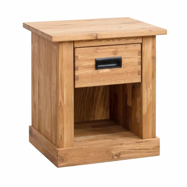 Der Nachttisch Leo aus Holz - ein leuchtendes Symbol der Eleganz, das den Test der Zeit übersteht.