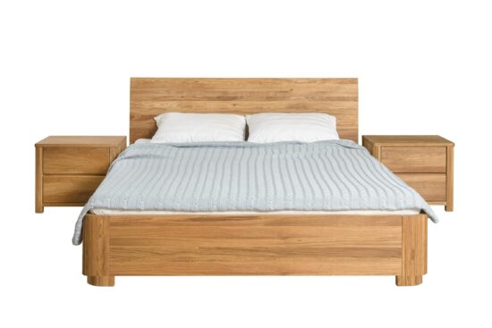 Holzbett mit Stauraum 180 × 200 aus Eiche