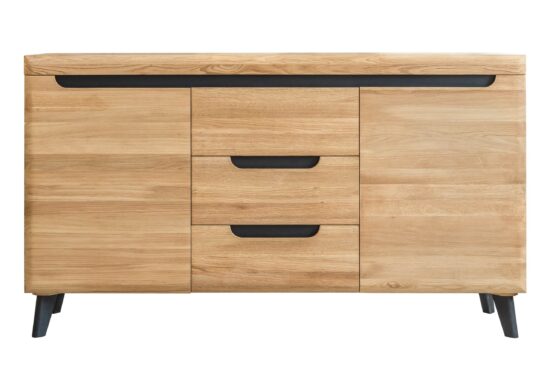 Die massive Holzkombination auf Füßen ist ein Meisterwerk handwerklicher Kunst, das geschickt einen Hauch von Moderne und traditionellen Werten vereint.
