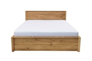Doppelbett Sandra 160×200, gefertigt aus massiver Eiche mit praktischem Stauraum. Die ideale Wahl für Familien, die ein hochwertiges und funktionales Eichenbett suchen. Kaufen Sie noch heute und verbessern Sie Ihren Schlafkomfort!