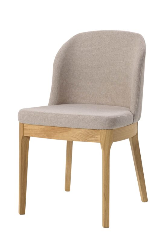 Der Holzstuhl New York wird zur Ergänzung für jeden Raum. Seine neutrale beige Farbe passt sich leicht jedem Farbschema an.