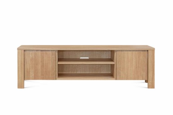 Die massive TV-Kommode Aura aus Holz ist ein echtes Handwerksstück, das das Niveau Ihres Wohnzimmers garantiert anheben wird.