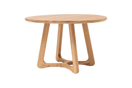 Ein eleganter runder Tisch aus massiver Eiche, der natürliche Schönheit, modernes Design und ehrliche Handwerkskunst vereint. Dank der stabilen, geformten Beine und der hochwertigen Ölbehandlung wird er zum Mittelpunkt jedes Esszimmers, Wohnzimmers oder Arbeitszimmers.