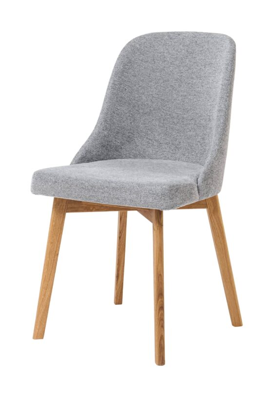 Der Stuhl Milis verbindet die natürliche Schönheit massiver Eiche mit einer sanften grauen Polsterung, die Ihrem Interieur ein modernes und gemütliches Aussehen verleiht. Dank der bequemen Formgebung und der hochwertigen Verarbeitung ist er ideal für den täglichen Gebrauch. Er ergänzt hervorragend jeden Essbereich, in dem Wert auf Stil und Komfort gelegt wird.