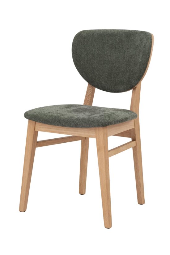 Der Holzstuhl Barcelona mit grüner Polsterung in Kombination mit massiver Eiche schafft ein harmonisches Gesamtbild, das Ruhe, Eleganz und natürlichen Komfort in den Raum bringt, den Sie schnell zu schätzen wissen werden. Dank seines schlichten, aber zeitlosen Designs fügt sich der Stuhl Barcelona mühelos in verschiedene Einrichtungsstile ein.
