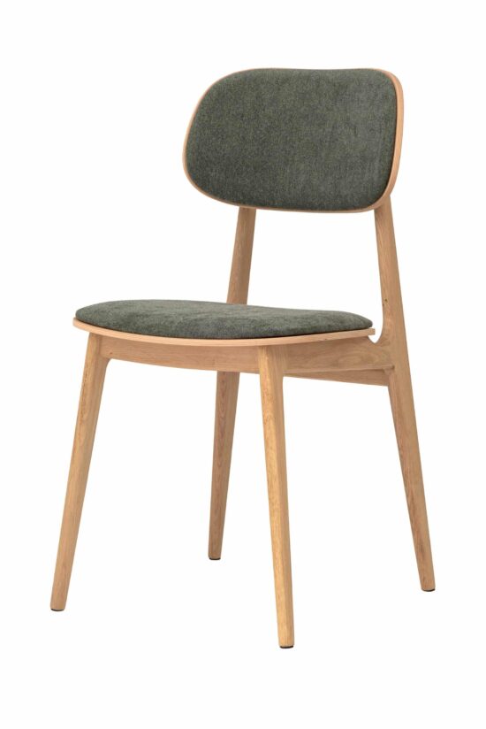 Der Esszimmerstuhl Verde in grüner Ausführung besticht durch klare Linien, hochwertige Massiveiche und komfortable Polsterung. Die ergonomische Formung sorgt für Komfort auch bei längerem Sitzen, während das zeitlose Design problemlos in moderne sowie klassische Interieurs passt. Ideale Wahl für das Zuhause und stilvolle Gastronomiebereiche.