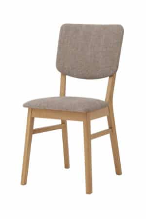 Der Stuhl Tallin vereint die natürliche Schönheit von massivem Eichenholz mit einer eleganten braunen Polsterung, die dem Interieur ein gemütliches, zeitloses und geschmackvolles Aussehen verleiht. Die ergonomisch geformte Rückenlehne sorgt zusammen mit der weichen Polsterung für maximalen Komfort bei jedem Sitzen. Der hochwertige braune Stoff wirkt elegant, ist angenehm im Griff und gleichzeitig widerstandsfähig gegen den täglichen Gebrauch.